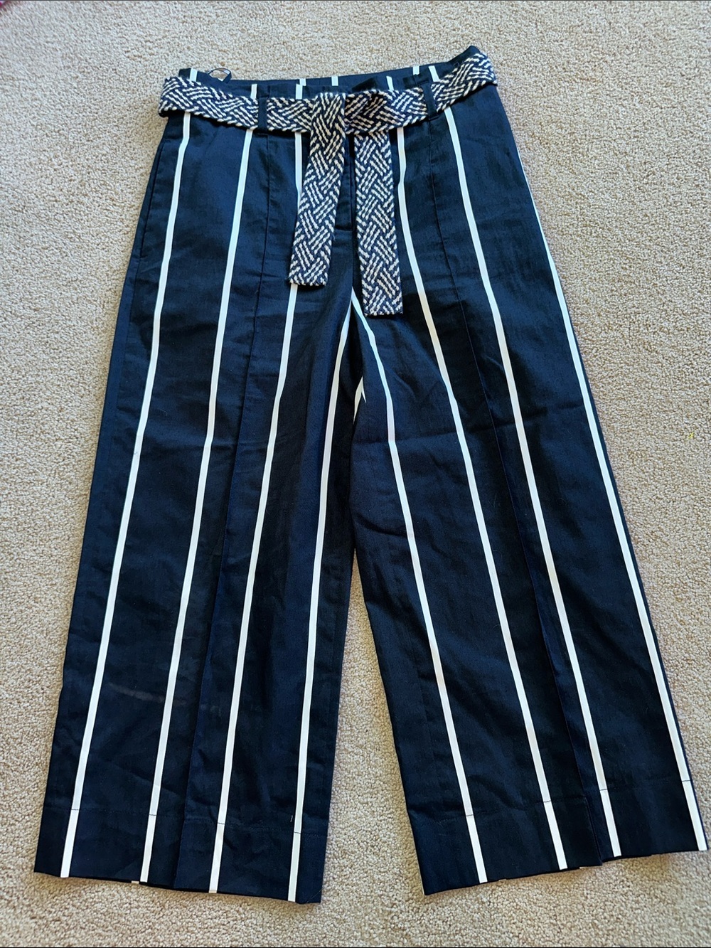 Luisa Cerano cropped wide leg pants with belt